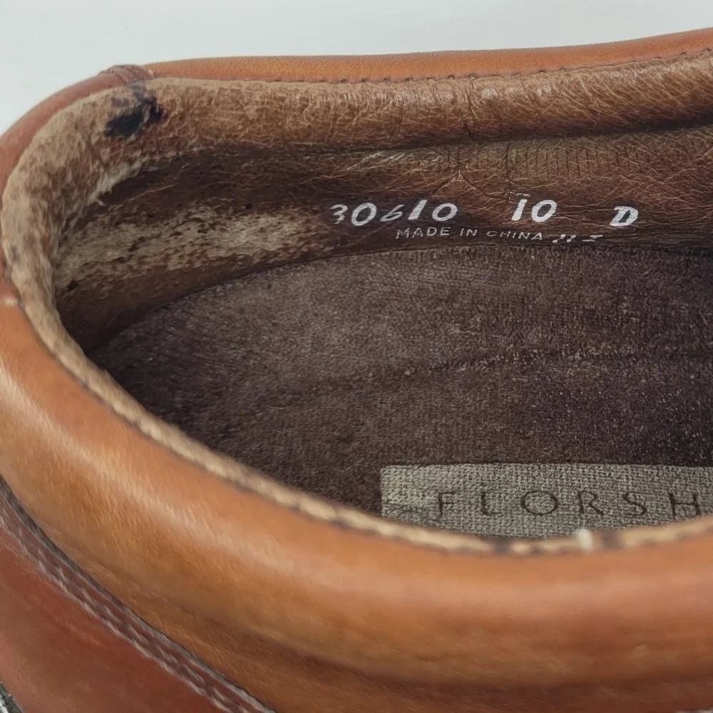 Florsheim Comfortech Mens Brown Leather Wingtip Derby Shoes 30610 Size 10 D‎